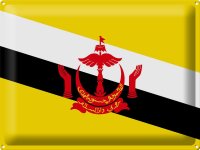 Blechschild Flagge Bruneis 40x30cm Flag of Brunei