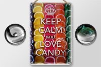 Blechschild Spruch 12x18cm Keep Calm and love candy