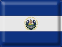 Blechschild Flagge El Salvadors 40x30cm Flag of El Salvador
