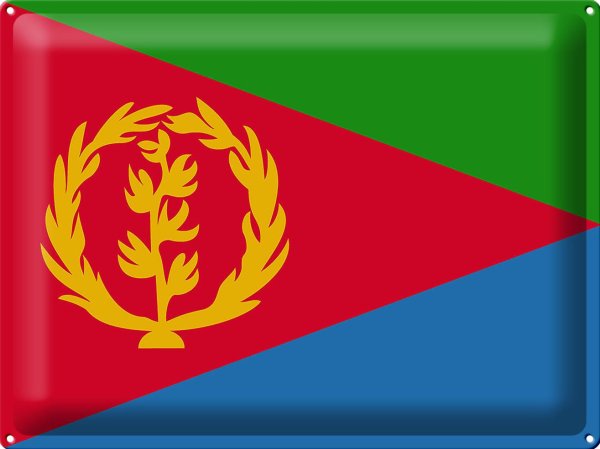 Blechschild Flagge Eritrea 40x30cm Flag of Eritrea