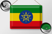 Blechschild Flagge Äthiopien 40x30cm Flag of Ethiopia