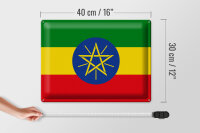 Blechschild Flagge Äthiopien 40x30cm Flag of Ethiopia