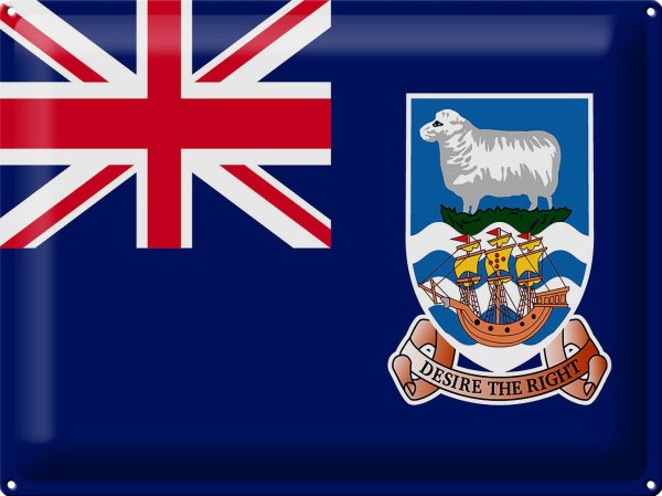 Blechschild Flagge Falklandinseln 40x30cm Falkland Islands