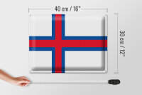 Blechschild Flagge Färöer 40x30cm Flag of the Faroe Islands
