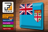 Blechschild Flagge Fidschi 40x30cm Flag of Fiji