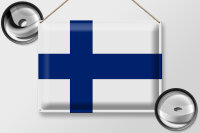 Blechschild Flagge Finnland 40x30cm Flag of Finland