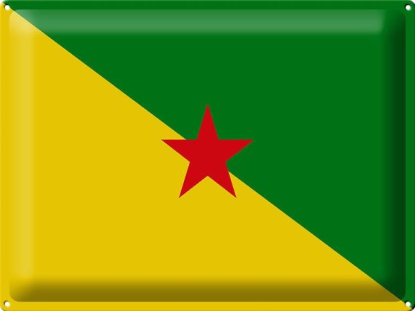 Blechschild Flagge Französisch-Guayanas 40x30cm Flag French