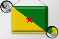 Blechschild Flagge Französisch-Guayanas 40x30cm Flag French
