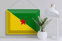 Blechschild Flagge Französisch-Guayanas 40x30cm Flag French