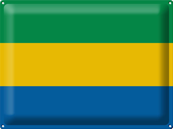 Blechschild Flagge Gabun 40x30cm Flag of Gabon