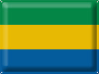 Blechschild Flagge Gabun 40x30cm Flag of Gabon