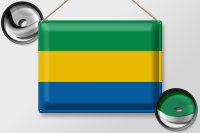 Blechschild Flagge Gabun 40x30cm Flag of Gabon