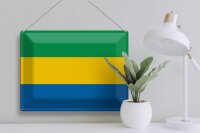Blechschild Flagge Gabun 40x30cm Flag of Gabon