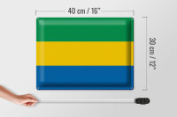 Blechschild Flagge Gabun 40x30cm Flag of Gabon