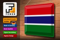 Blechschild Flagge Gambia 40x30cm Flag of the Gambia
