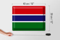 Blechschild Flagge Gambia 40x30cm Flag of the Gambia