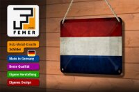 Blechschild Flagge 18x12cm Niederlande Holland Fahne