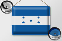 Blechschild Flagge Hondura 40x30cm Flag of Honduras