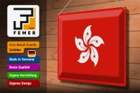 Blechschild Flagge Hongkong 40x30cm Flag of Hong Kong