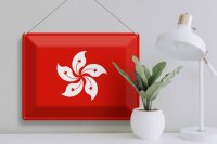 Blechschild Flagge Hongkong 40x30cm Flag of Hong Kong