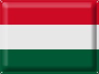 Blechschild Flagge Ungarn 40x30cm Flag of Hungary