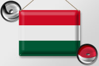 Blechschild Flagge Ungarn 40x30cm Flag of Hungary