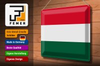 Blechschild Flagge Ungarn 40x30cm Flag of Hungary