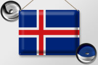 Blechschild Flagge Island 40x30cm Flag of Iceland