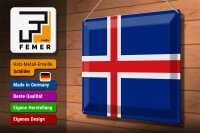 Blechschild Flagge Island 40x30cm Flag of Iceland