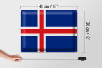 Blechschild Flagge Island 40x30cm Flag of Iceland