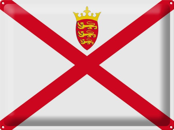 Blechschild Flagge Jersey 40x30cm Flag of Jersey