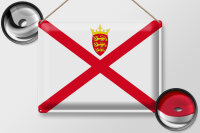 Blechschild Flagge Jersey 40x30cm Flag of Jersey