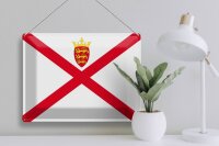 Blechschild Flagge Jersey 40x30cm Flag of Jersey