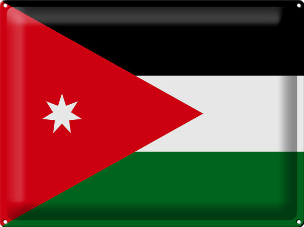Blechschild Flagge Jordanien 40x30cm Flag of Jordan