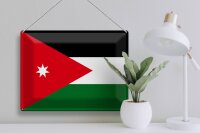 Blechschild Flagge Jordanien 40x30cm Flag of Jordan