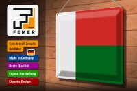 Blechschild Flagge Madagaskar 40x30cm Flag of Madagascar