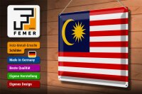 Blechschild Flagge Malaysia 40x30cm Flag of Malaysia
