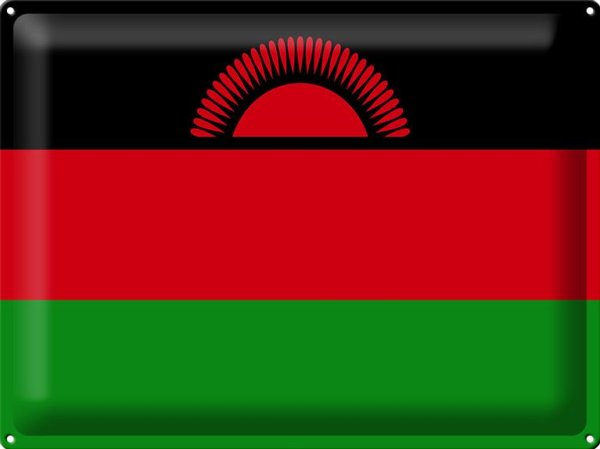 Blechschild Flagge Malawi 40x30cm Flag of Malawi