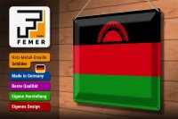 Blechschild Flagge Malawi 40x30cm Flag of Malawi