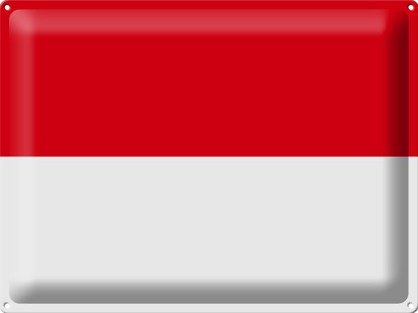 Blechschild Flagge Monaco 40x30cm Flag of Monaco