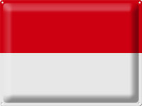 Blechschild Flagge Monaco 40x30cm Flag of Monaco