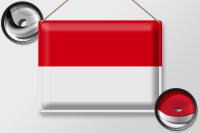 Blechschild Flagge Monaco 40x30cm Flag of Monaco