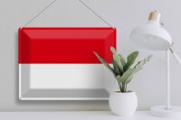 Blechschild Flagge Monaco 40x30cm Flag of Monaco