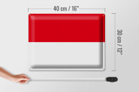 Blechschild Flagge Monaco 40x30cm Flag of Monaco