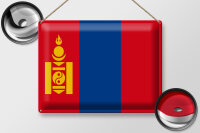 Blechschild Flagge Mongolei 40x30cm Flag of Mongolia