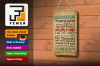 Blechschild Spruch 12x18cm Hausordnung sage bitte danke