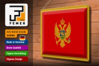 Blechschild Flagge Montenegro 40x30cm Flag of Montenegro