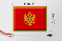 Blechschild Flagge Montenegro 40x30cm Flag of Montenegro