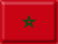 Blechschild Flagge Marokko 40x30cm Flag of Morocco