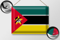 Blechschild Flagge Mosambik 40x30cm Flag of Mozambique